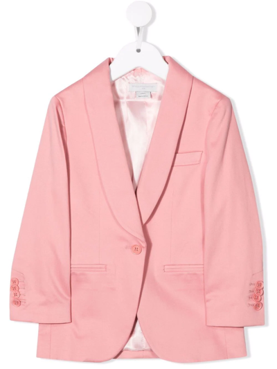 Stella Mccartney Kids' Shawl Lapel Blazer Jacket In Pink