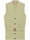 GUCCI BELTED WOOL-KNIT VEST