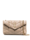 Saint Laurent Loulou Toy Ysl Puffer Quilted Lambskin Crossbody Bag In Beige