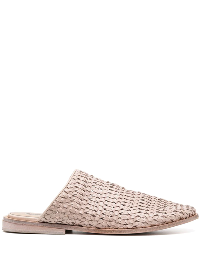 Marsèll Woven Leather Mules In Neutrals