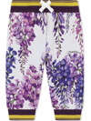 DOLCE & GABBANA FLORAL-PRINT COTTON TRACK TROUSERS