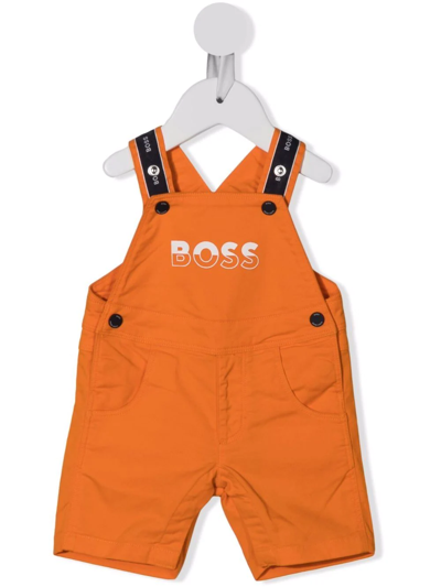 Bosswear Babies' Logo印花背带裤 In Orange