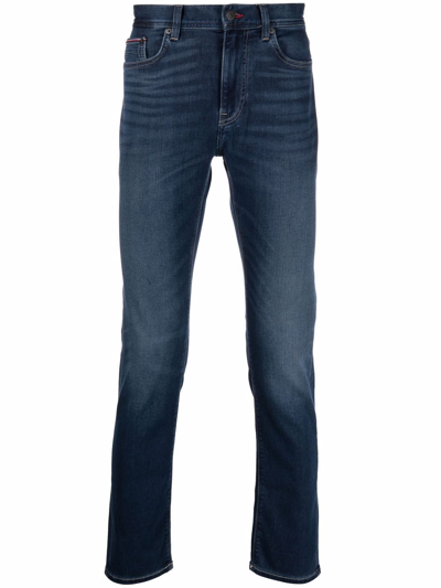 Tommy Hilfiger Low-rise Straight-leg Denim Trousers In Blue