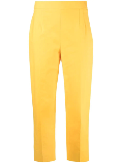 Boutique Moschino Tailored Cropped Trousers In Yellow