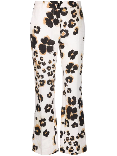 Boutique Moschino Leopard-print Trousers In White