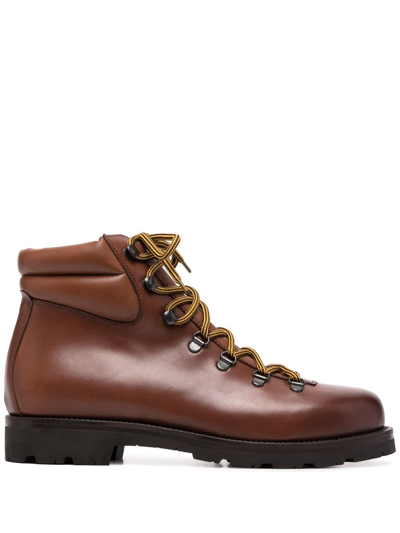 Scarosso Edmund Lace-up Boots In Chestnut - Calf