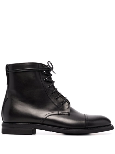 Scarosso Paolo Ankle Leather Boots In Black Calf