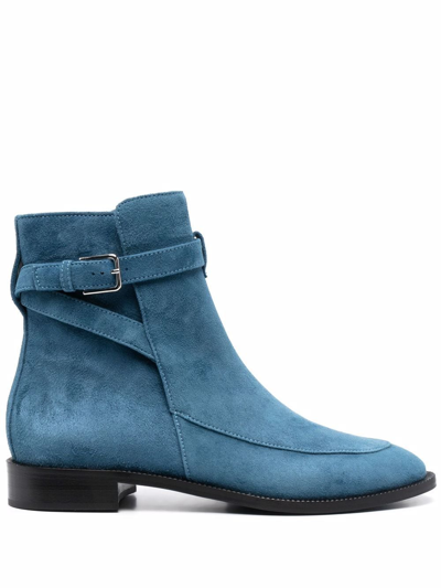 Scarosso Kelly Suede Boots In Blue Suede