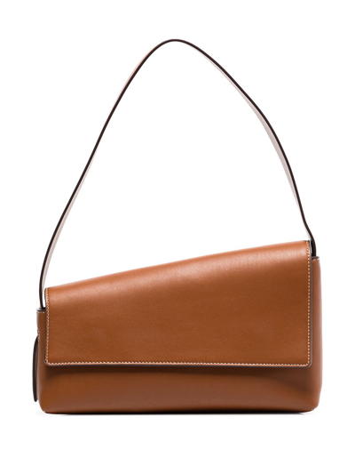 Staud Acute Asymmetrical Shoulder Bag In Tan