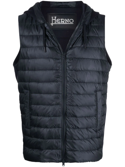 Herno Chaleco Feather-down Padded Gilet In Blue