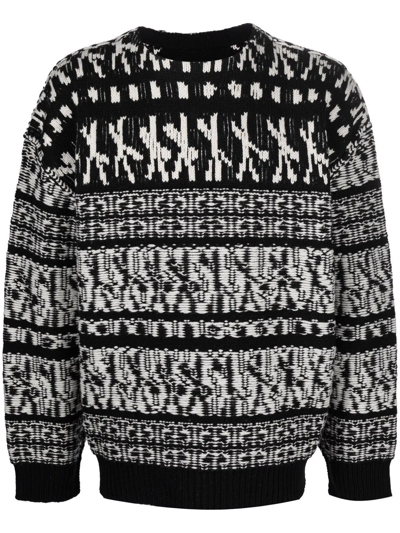 Givenchy Patterned Intarsia-knit Jumper In Black
