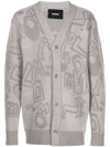 WE11 DONE ALPHABET-PRINT CARDIGAN