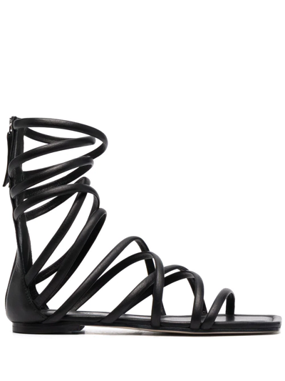 Vic Matie Vic Matié Velvet Black Gladiator Flat Sandal