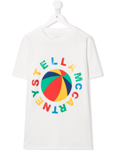 Stella Mccartney Kids' Logo印花t恤 In White