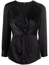 THEORY TWIST-FRONT BLOUSE