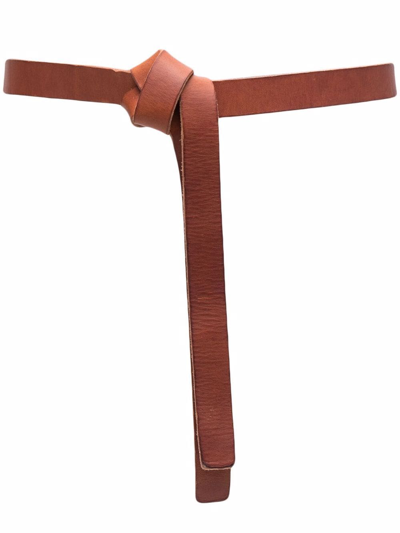 Forte Forte Tie-fastening Leather Belt In Brown