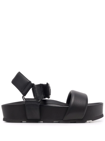 Vic Matie Logo Touch-strap Sandals In Black