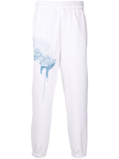 Ttswtrs Abstract-print Cotton Track Trousers In White