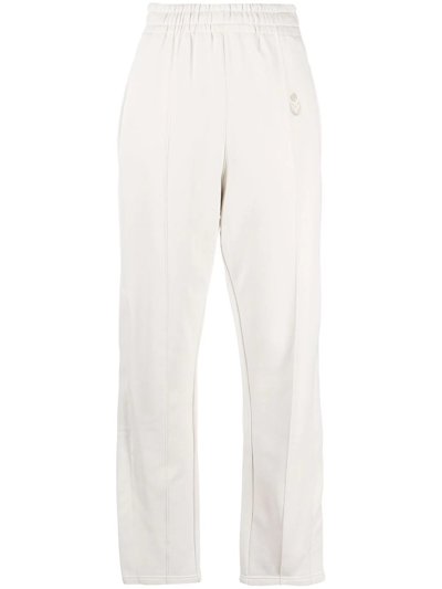 Isabel Marant Étoile Inaya Logo High Waist Straight Pants In Bianco