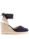 Castaã±er Platform Suede Espadrilles In Black