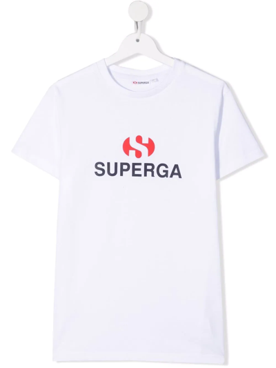 Superga Teen Logo-print Cotton T-shirt In White