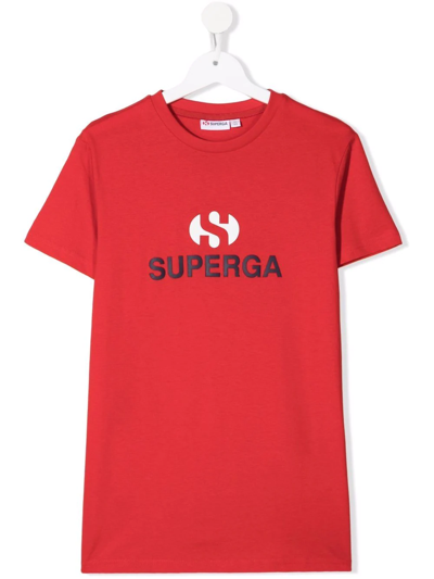 Superga Teen Logo-print Cotton T-shirt In Red