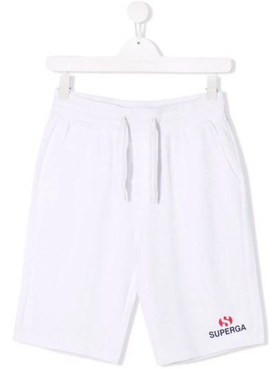 Superga Teen Logo-print Track Shorts In White