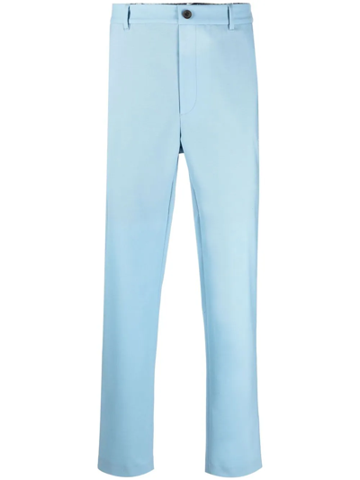 Y/project Denim-panelled Tailored Trousers In Blue