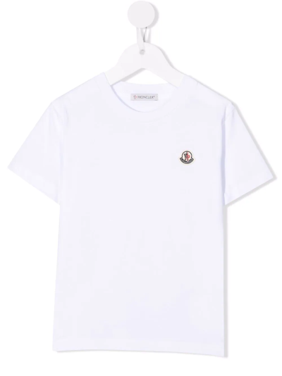 Moncler Kids' Logo-patch Cotton-jersey T-shirt 4-14 Years In White