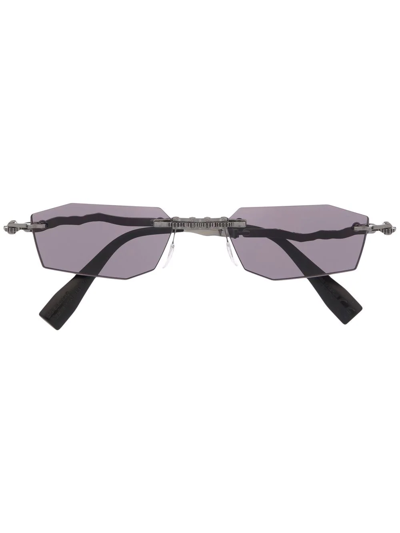 Kuboraum Tinted Rectangle-frame Sunglasses In Black