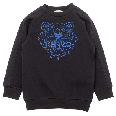 Kenzo Kids' Tiger Sweatshirt In Grigio Scuro