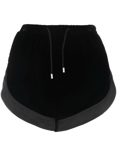 Saint Laurent Drawstring-fastening Mini Shorts In Schwarz