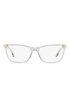 Versace 54mm Cat Eye Optical Glasses In Transparent Grey/ Demo Lens