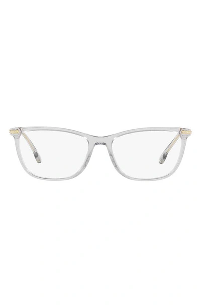 Versace 54mm Cat Eye Optical Glasses In Transparent Grey/ Demo Lens