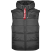Alpha Industries Logo-patch Padded Gilet In Black