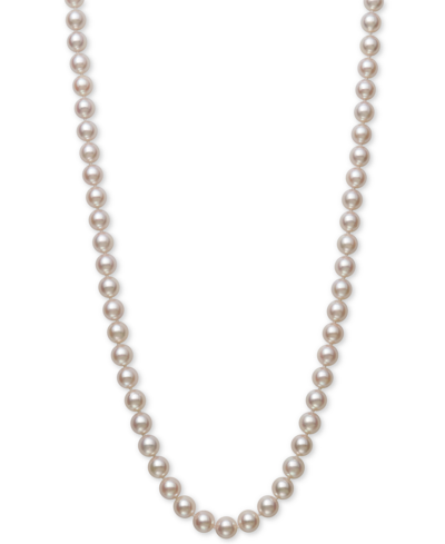 Belle De Mer Cultured Akoya Pearl (7-7-1/2mm) 18" Strand Necklace In 14k Gold, Created For Macy's In Yellow Gold