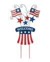 Glitzhome Wooden And Metal Patriotic Flags Yard Stake Or Wall Decor Kd, Two Function, 30.25" In Multi
