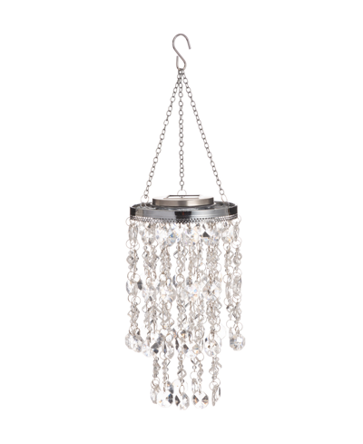 Glitzhome Solar Lighted Jewel Beaded Wind Chime Or Chandelier Hanging Decor In Multi
