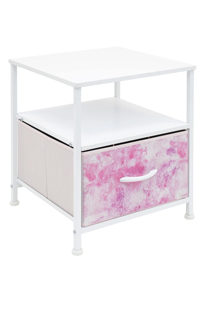 Sorbus 1 Drawer Table Dresser In Tie-dye Pink