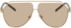DOLCE & GABBANA GOLD & BROWN LESS IS CHIC SUNGLASSES