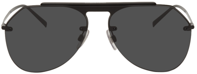 Dolce & Gabbana Matte Black Aviator-style Sunglasses In Light Brown Tampo D&g Silver