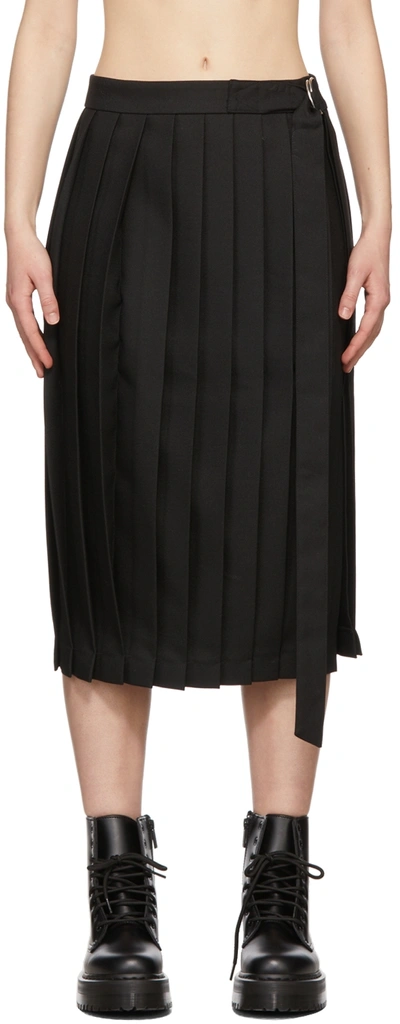 Ami Alexandre Mattiussi Mid-length Pleated Skirt In Black