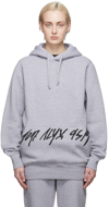 Alyx Grey Script Hoodie In Grey Melange Gry0001