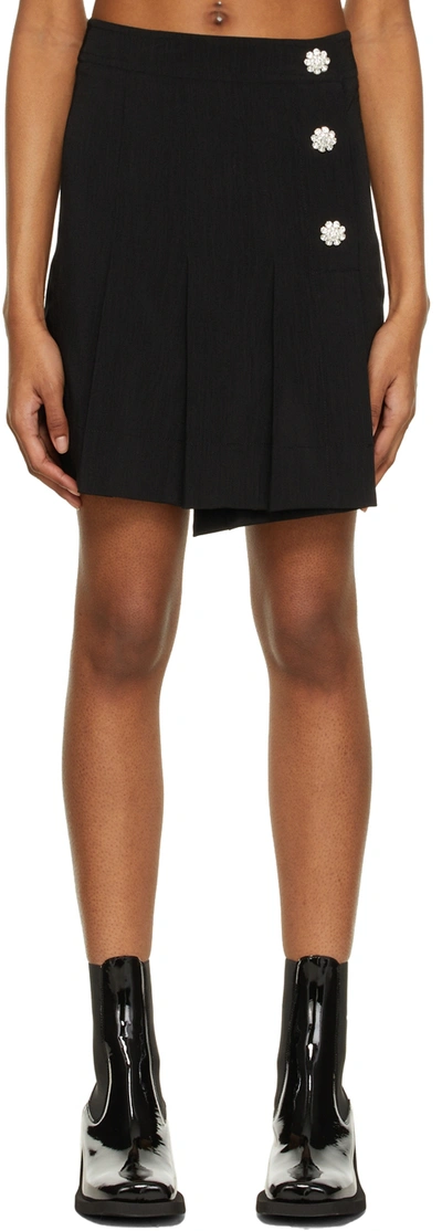 Ganni High-waisted Button-fastening Skirt In Black