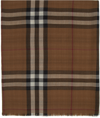 BURBERRY REVERSIBLE BROWN CASHMERE CHECK SCARF