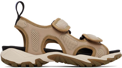 Mcq By Alexander Mcqueen Mcq Striae Sandal In Synthetic Leather And Mesh In Beige