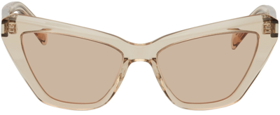 Saint Laurent Sl 466 Cat-eye Sunglasses In Nude-nude-brown