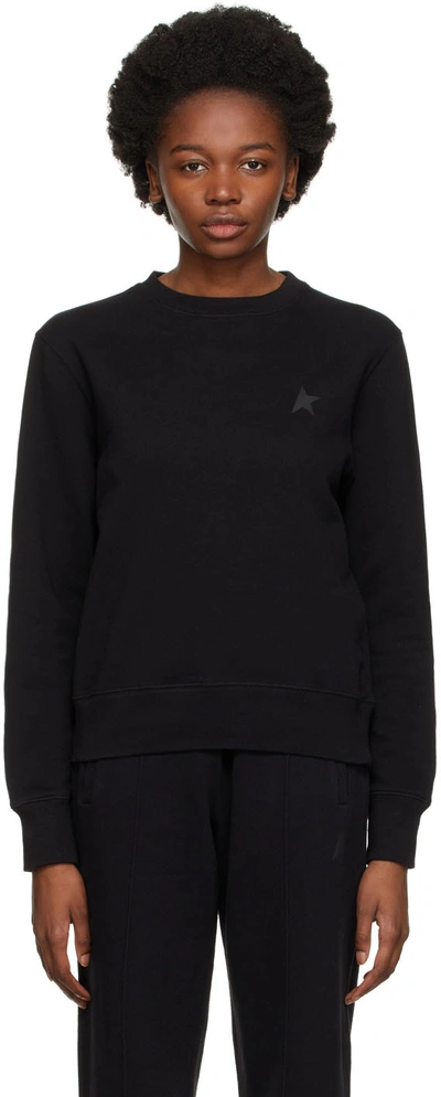 Golden Goose Cotton Sweatshirt With Tone-on-tone Logo Detail In 90100 Black