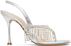 MAGDA BUTRYM SILVER CRYSTAL HEELED SANDALS