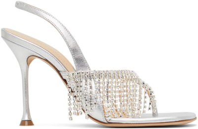 Magda Butrym Embellished Leather Thong Sandals In Silver